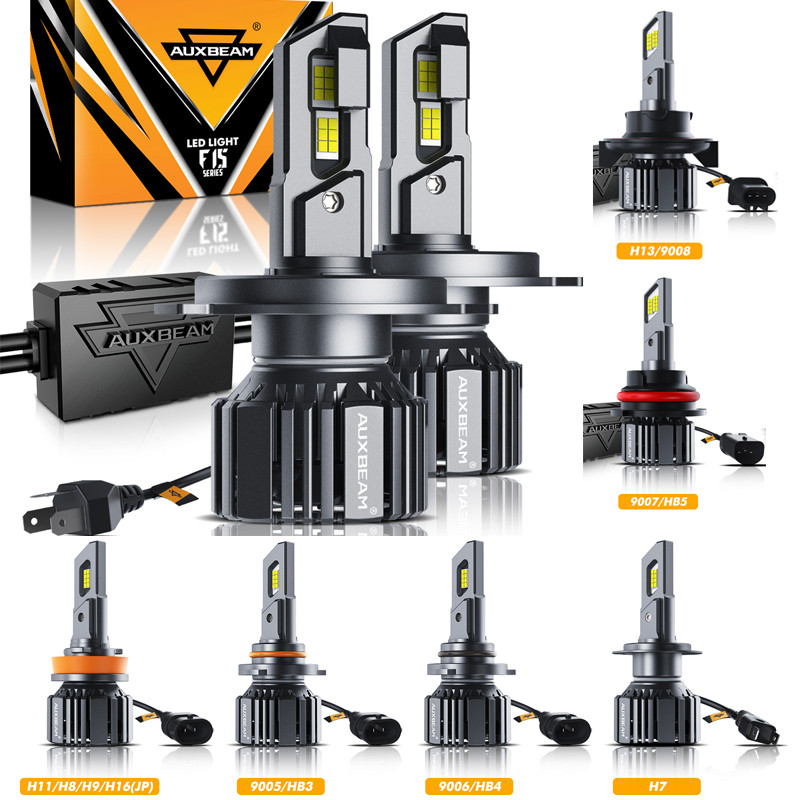 AUXBEAM 20000LM 6500K LED Headlight Bulbs F15 Series Canbus H4 H7 H11 9005 9006 9007 LED Car Head