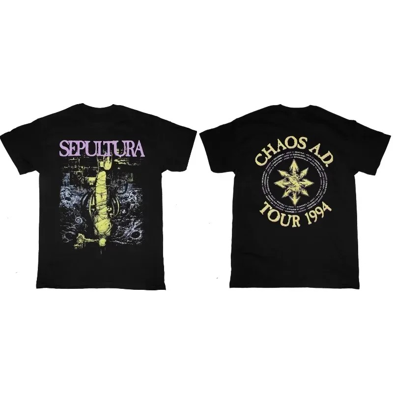 SEPULTURA CHAOS A.D. TOUR 1994 Print T-SHIRT Graphic Cotton Unisex Short Sleeve Fashion Casual