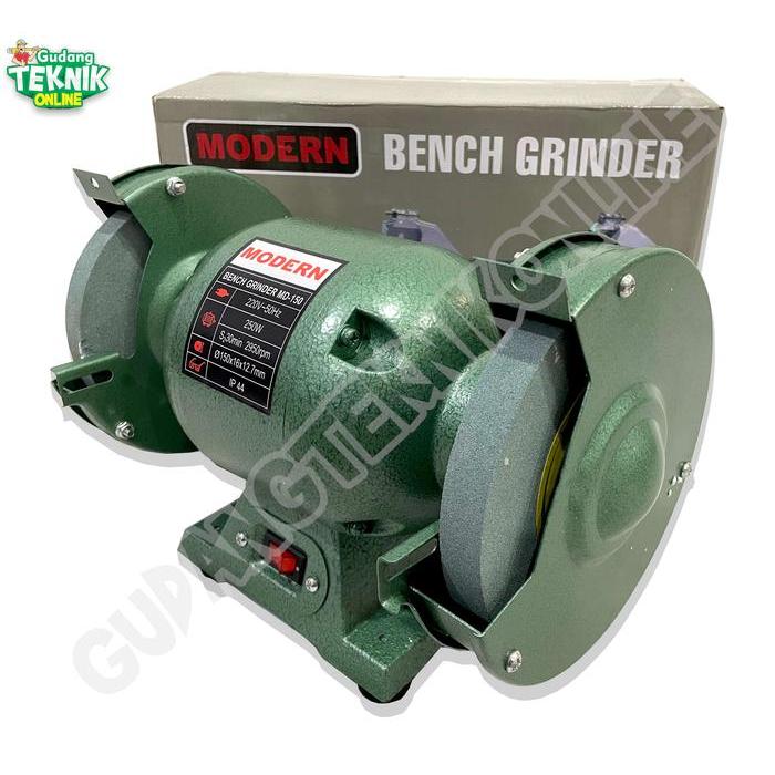 Mesin Gerinda Duduk 6" Modern Mollar Tiger Md-150 Bg005-150 / Mesin Gurinda Grinda Duduk 6 Inch