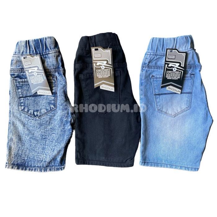 READY RHODIUM 3 pcs celana jeans pendek sobek anak laki-laki usia 1-12 tahun matt jeans 10 oz G00D