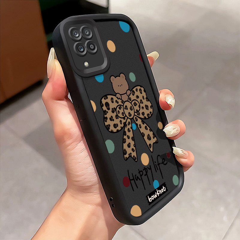 Casing Hp Untuk Samsung Galaxy A12 4G A12 5G F12 M12 A22 M22 Case Kupu-kupu pita Leopard Kesing Kasu