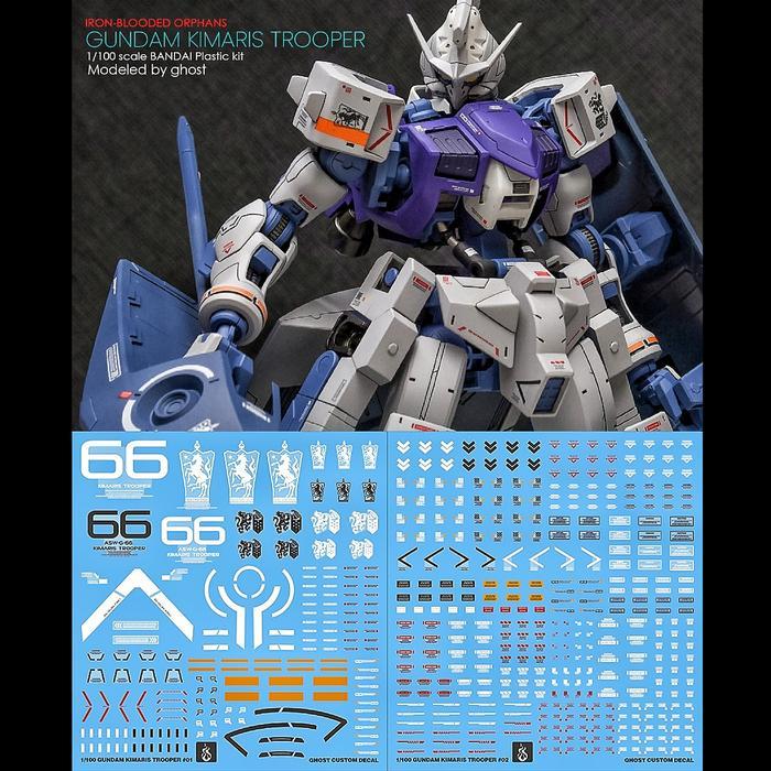 NG 1/100 GUNDAM KIMARIS TROOPER WATER DECAL GHOST CUSTOM DECAL
