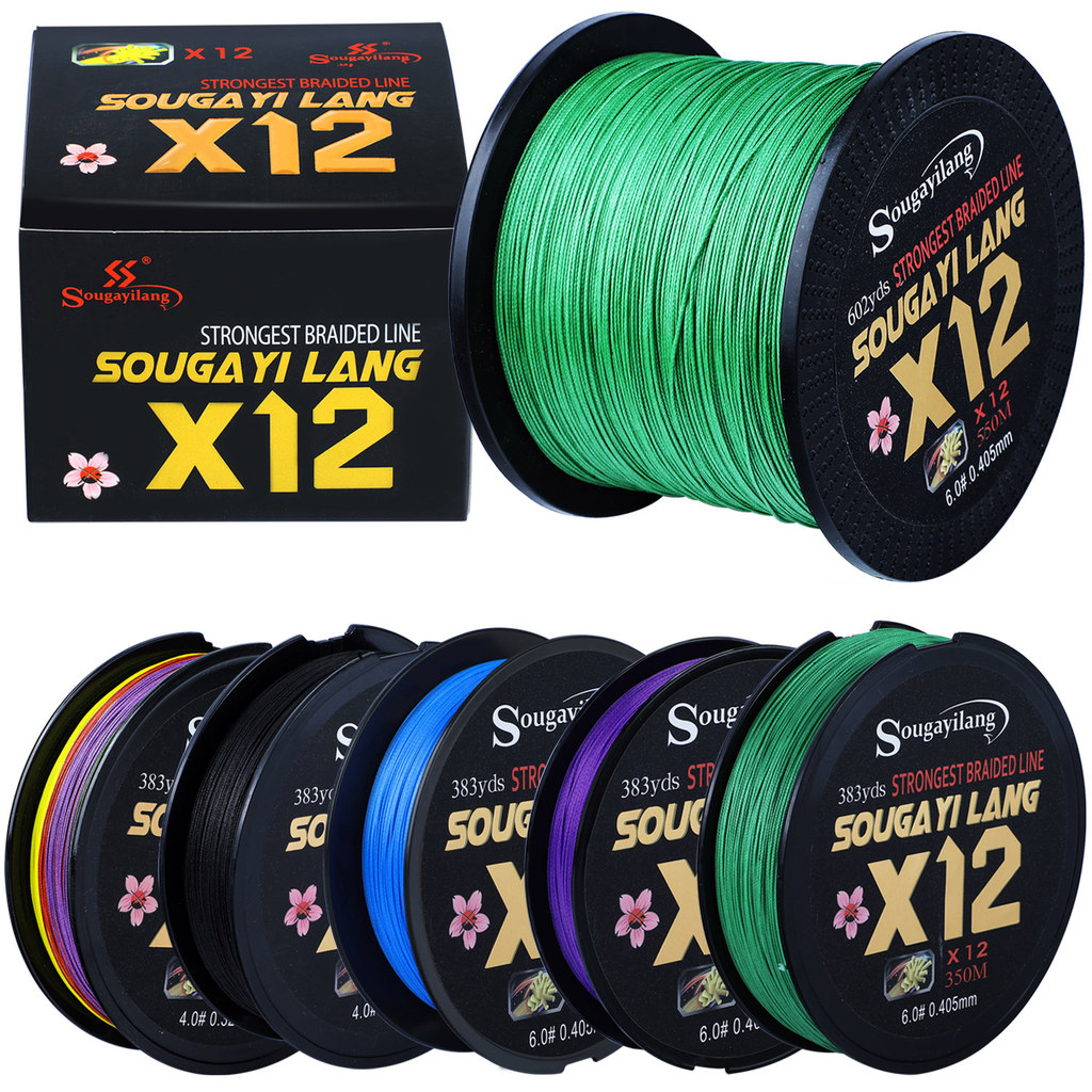 Sougayilang 12 Strands Braided Fishing Line X12 150M 350M 550M PE Fishing Line 20-103LB