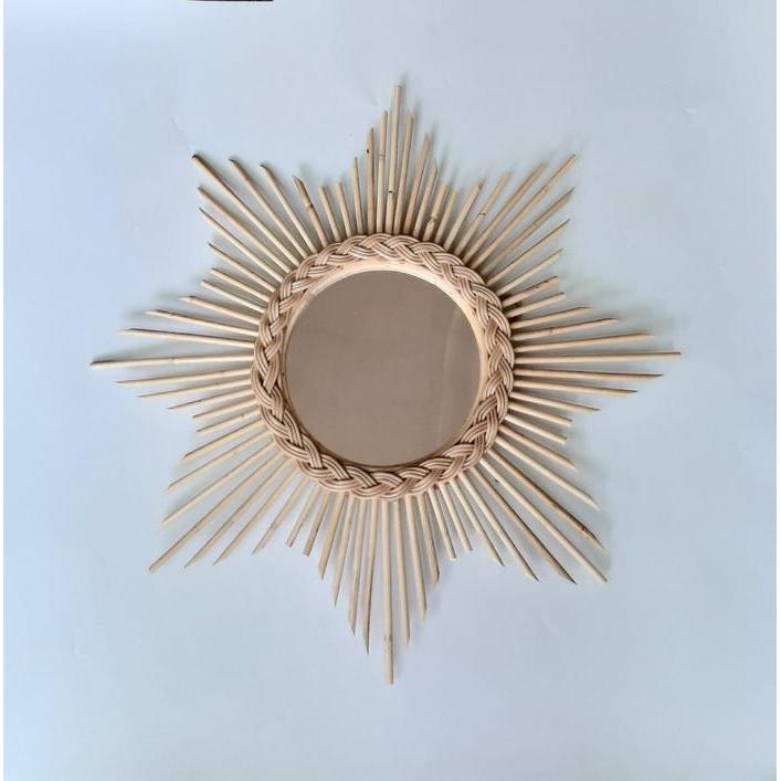 Cermin Rotan Dekorasi Dinding