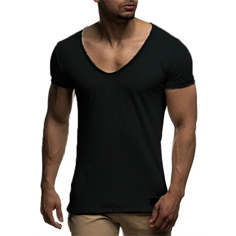 MRMT 2025 Brand New Men's T Shirt Fashion Chicken Heart V Collar Recreation T-shirt for Male