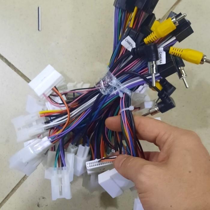 soket pnp double din android mobil toyota daihatsu