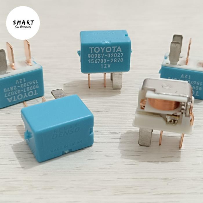 "New" Relay Denso 12V 4 kaki Biru AC Power Lampu Mobil ORIGINAL JAPAN