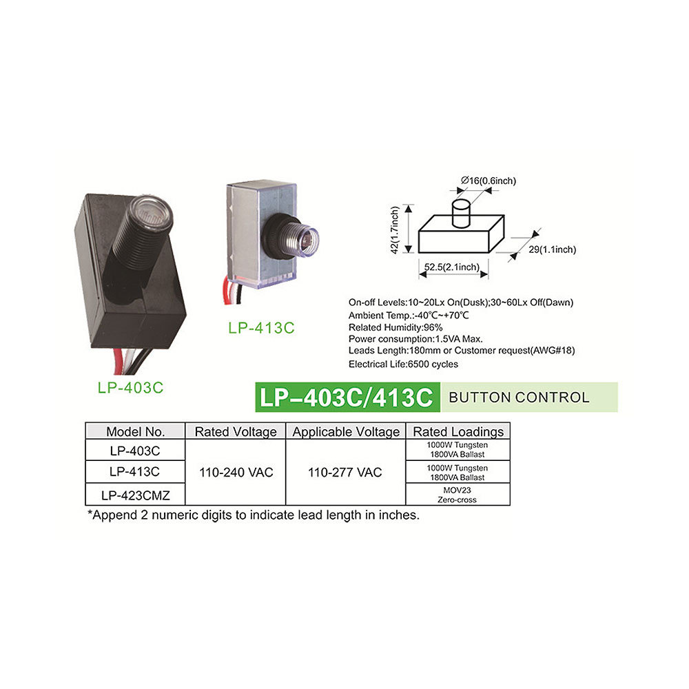 Outdoor Waterproof Automatic On Off Street Light Switch 110-240V AC LED Photocell sensor day night