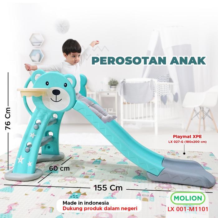 SPEEDS Mainan Persoton Anak Seluncuran Anak Dengan Ring Basket Prosotan Aman Perosotan Plastik
