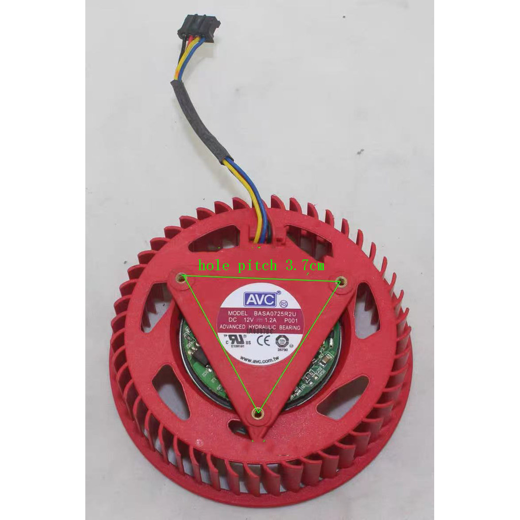 BASA0725R2U AVC Turbo Fan - Compatible with ATI HD4850/4890/5970/5870 GPU - 12V 1.2A Cooling Fan