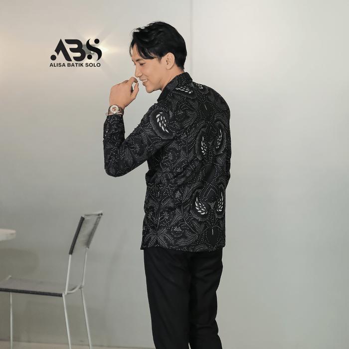 ALISA BATIK SOLO Slimfit Motif Dewata Kemeja Batik Pesta Kondangan Mewah Katun Solo Sragenan Lapis
