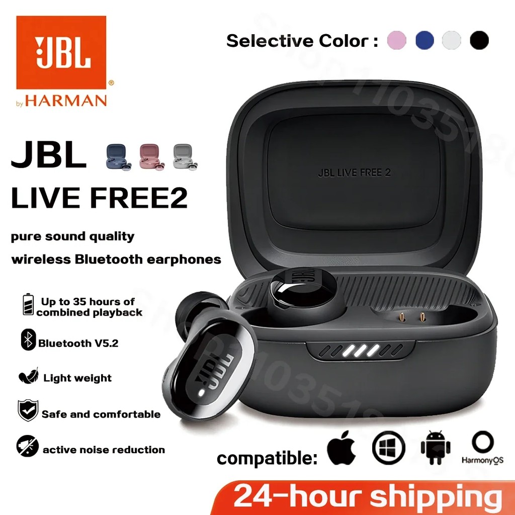 Original JBL Live Free 2 Tws True Wireless Bluetooth Earbuds Active Noise Cancelling Headset IPX5