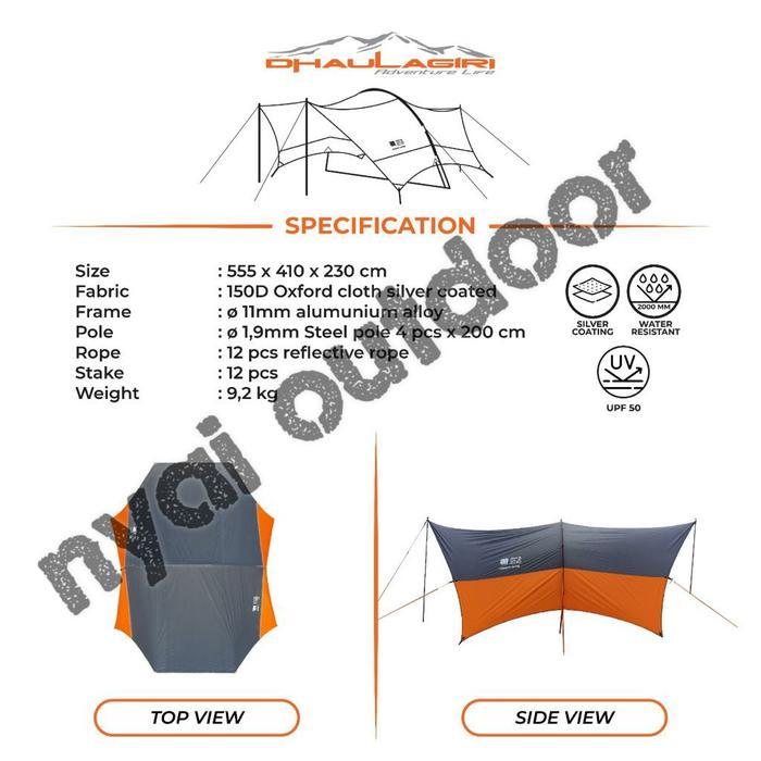awning tiang flysheet set canopy dome tenda dhaulagiri camping