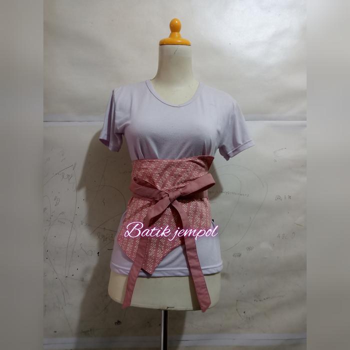 TERLARIS obi belt batik kimono soft pink - obi batik cap READY STOCK