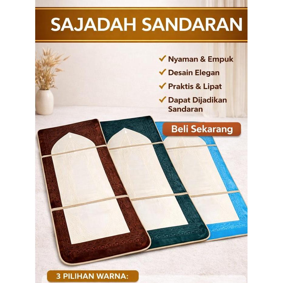 Sajadah Lipat / Sajadah Sandaran Ukuran 110x55cm