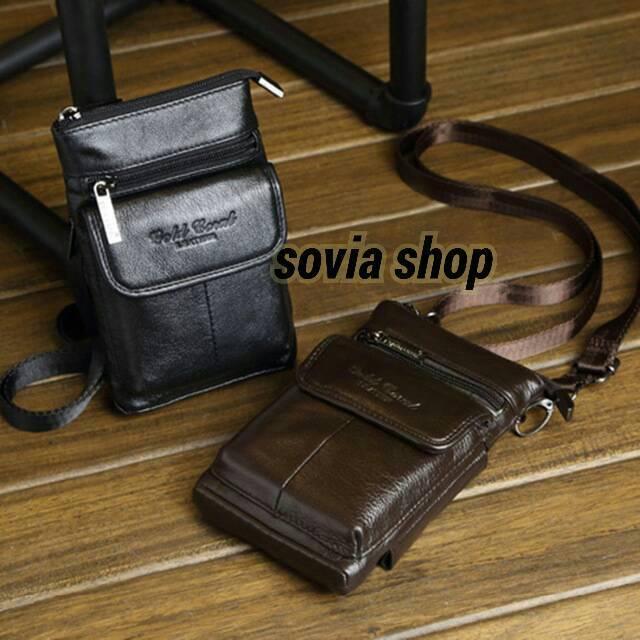 Sale Tas Kulit Hitam Tas Selempang Pria Tas Hp Mini