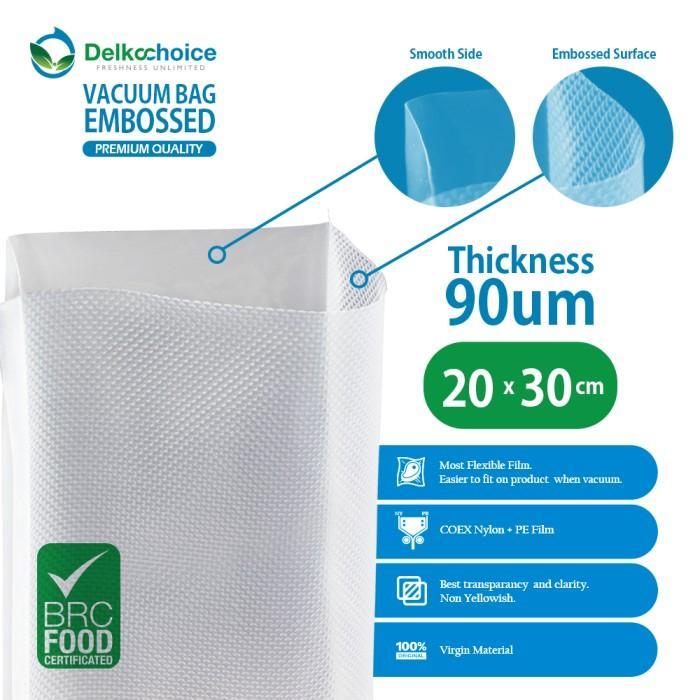 PLASTIK VAKUM EMBOS MAKANAN DELKOCHOICE 20X30