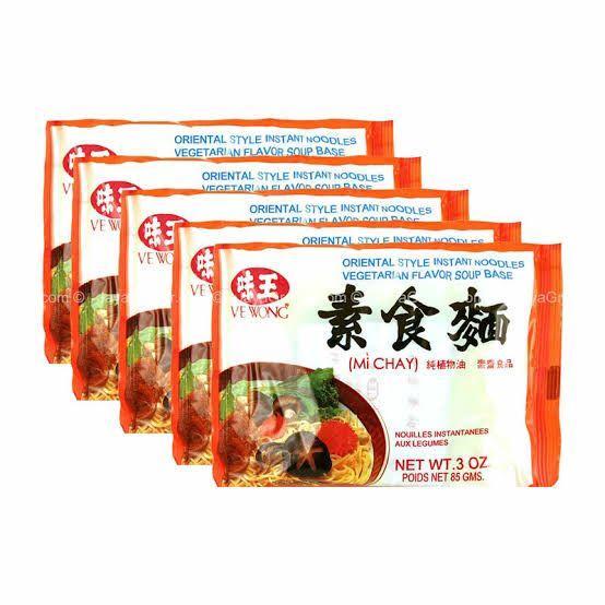 Sedia VeWong Mie Instant Vegetarian Taiwan Mi Chay Mi Instan Soup Base ISI 5 bks
