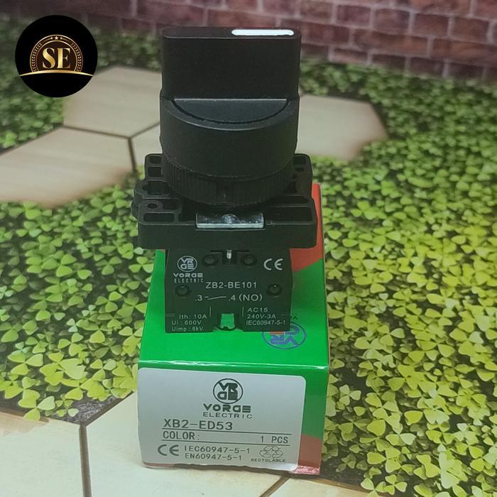 Selector Switch Vorge Xb2-Ed53 2No 3 Posisi Spring Return 3Posisi Terlaris