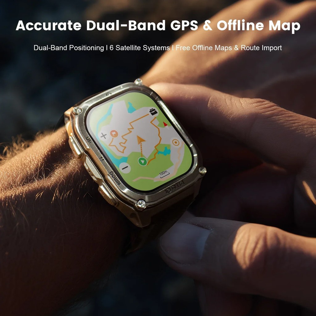 KOSPET Tank M4 Smart Watch for Men Stainless Steel 6-Sat GPS Offline Maps 100M Waterproof 24/7?ealth
