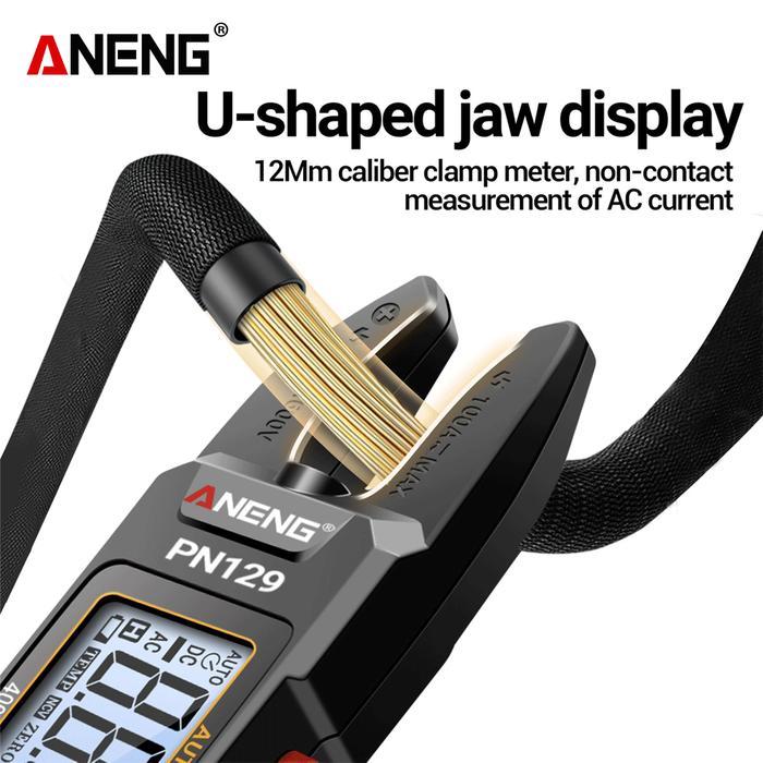 Murah Aneng Pn129 Clamp Meter U-Shaped Smart 4000 Counts Multimeter Ac/Dc 600V Voltage Current