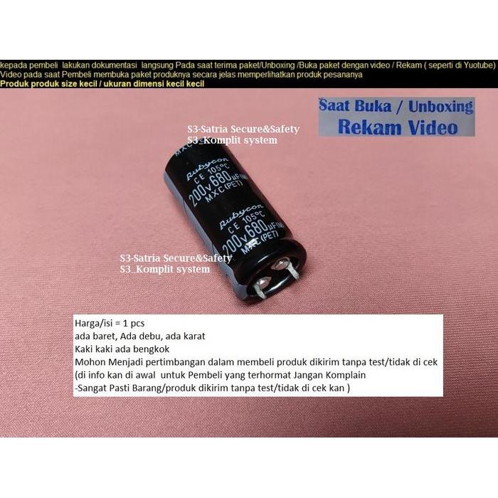 Elko 680Uf 200V Elco 680 Uf 200 Vol V 200Vol 680Uf/200V 680Uf200V Electronic Parts Komponen