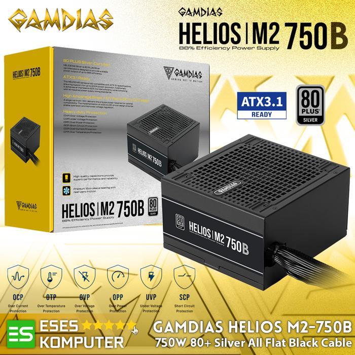 PSU GAMDIAS HELIOS M2-750B 750W 80+ SILVER ATX3.1 ALL FLAT BLACK CABLE