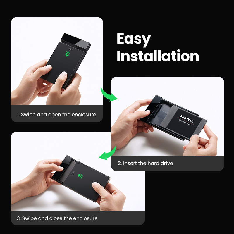 UGREEN HDD Case 2.5 SATA to USB 3.0 Adapter Hard Drive Enclosure for SSD Disk HDD Box Type C 3.1