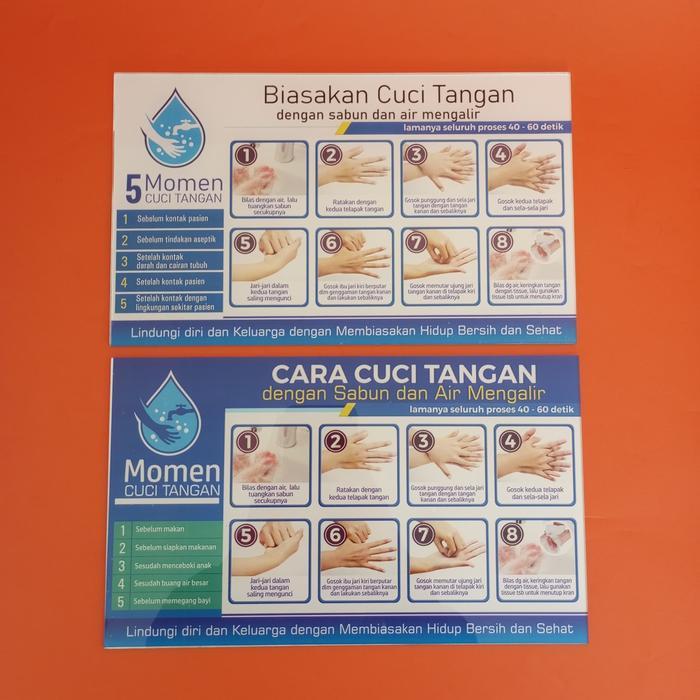 Akrilik 5 momen cuci tangan versi Nakes dan Umum-Akrilik cara cuci tangan-Akrilik langkah mencuci