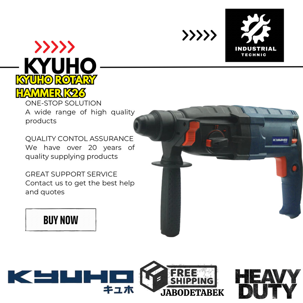 KYUHO  ROTARY HAMMER K26 / BOR BETON KYUHO / BOR BOBOK TEMBOK PROFESIONAL / ROTARY HAMMER MULTIFUNGS