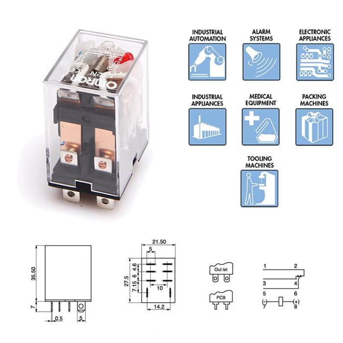 "New" RELAY LY2 12V OMRON / RELAY LY2N 24V OMR / RELAY LY2-N 220V 8 PIN