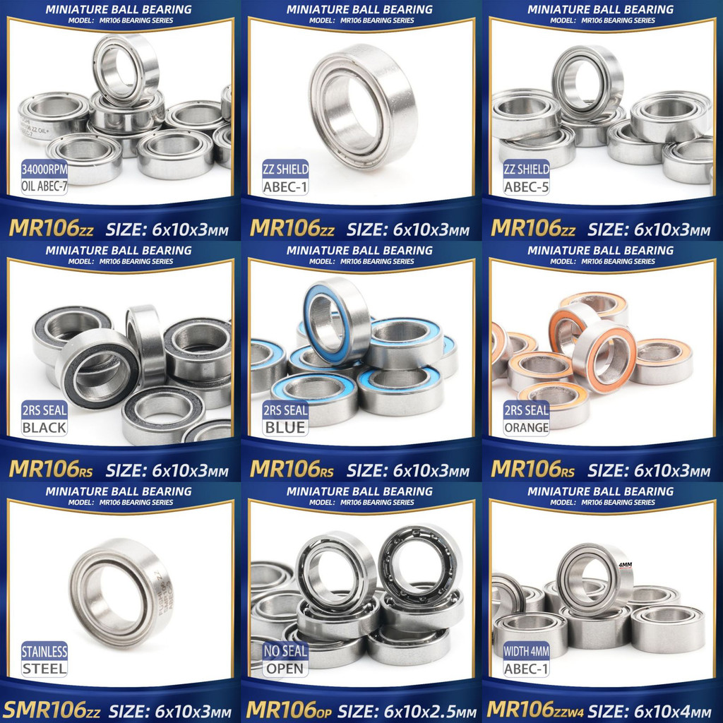 FUSHI MR106zz MR106 2rs 6x10x3 mm Miniature bearing 10PC For Strong Handpiece Marathon MR106rs MR106