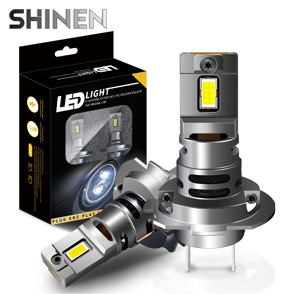 SHINEN H7 LED Headlight Bulb Mini Wireless 60W 20000LM 6500K High Beam Low Beam for Car Headlamp Aut