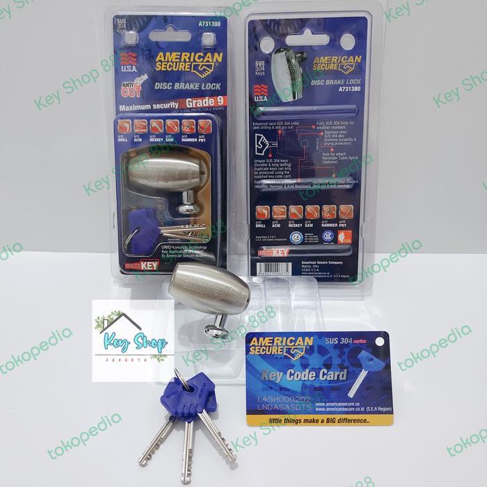 KUNCI GEMBOK CAKRAM MOTOR ORIGINAL AMERICAN SECURE SAFETY LOCK CAKRAM