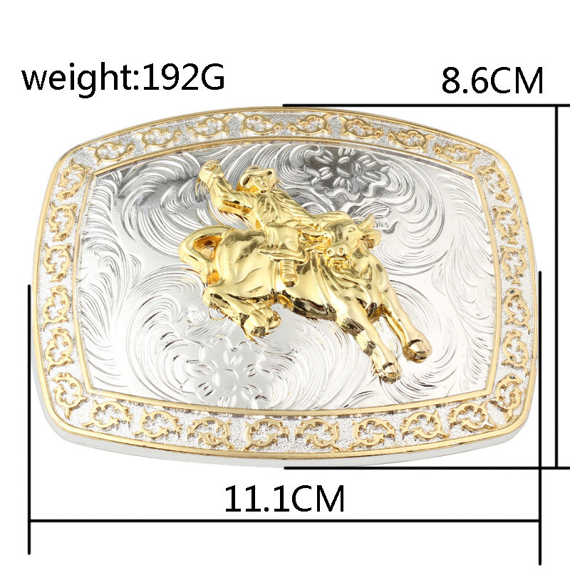 Equestrian belt buckle Bullfighting belt buckle Large golden alloy buckle