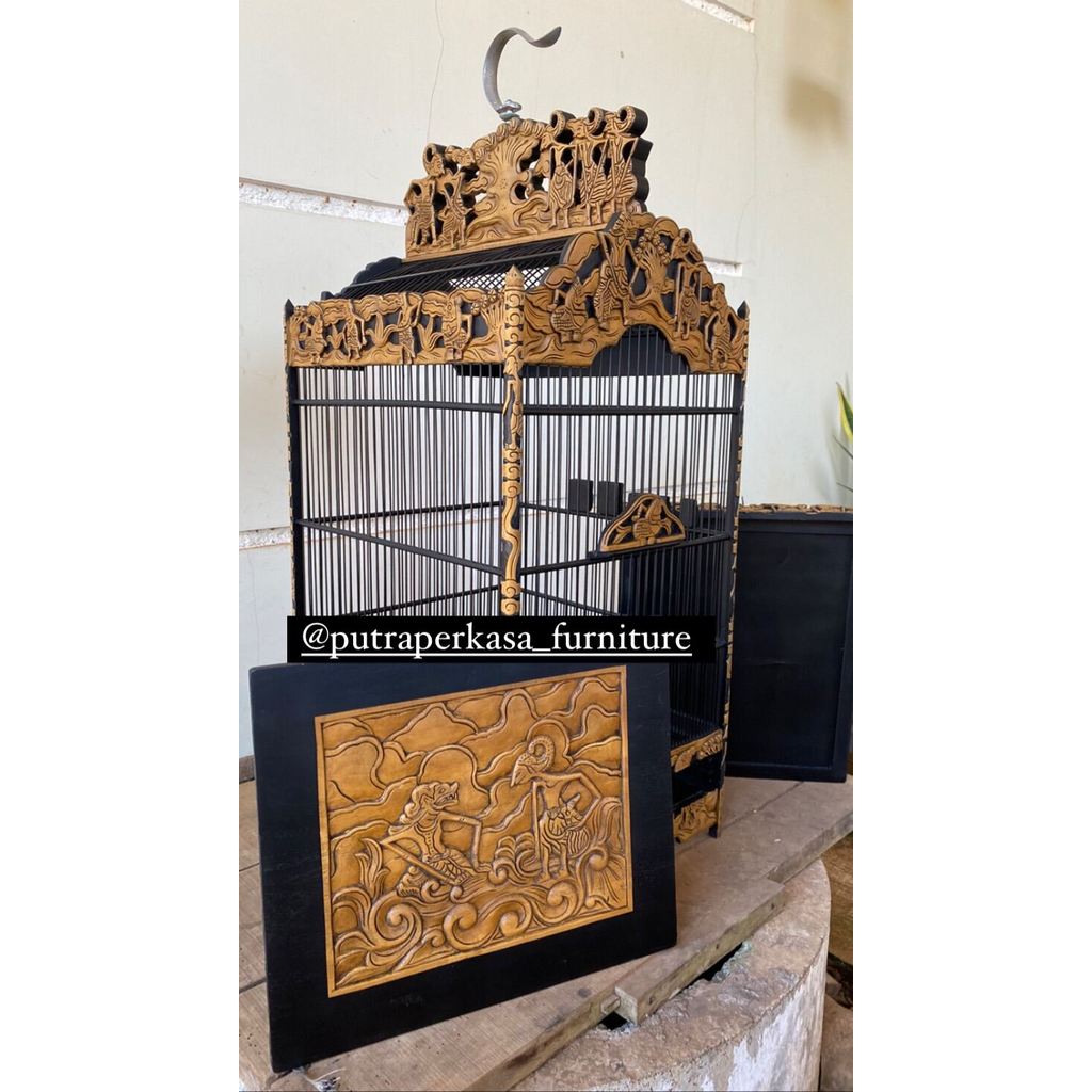 Sangkar burung kotak | sangkar ukir kayu jati | sangkar ukir kotak | sangkar kacer dll