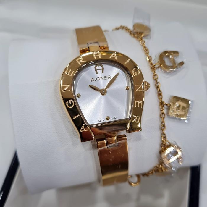 (Jual-1225) Jam Tangan Wanita Aigner Cremona Nuov Dial Rose Fullset Box Ori Aigner