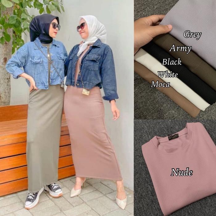 INNER DRESS KNITE LENGAN PENDEK