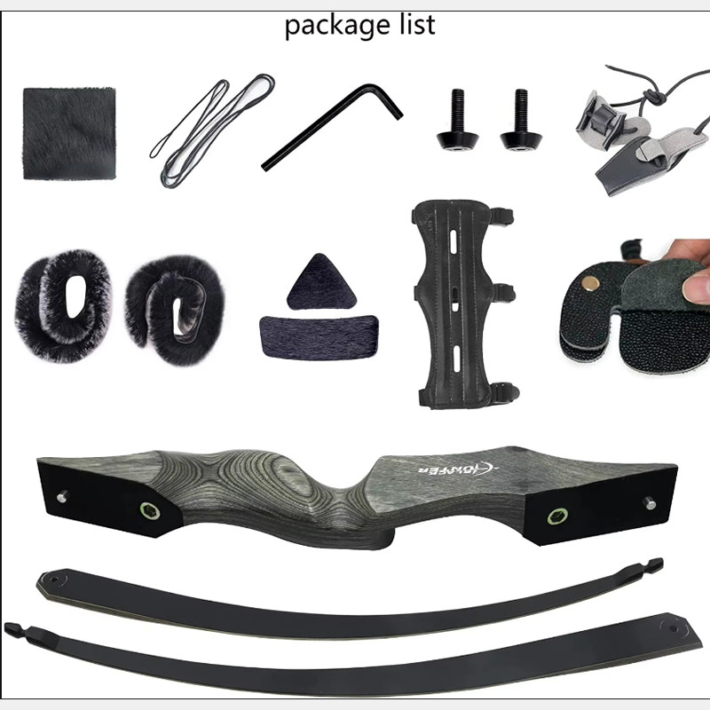 Obert Black Hunter 60 Inch Archery Takedown Recurve Bow Set 25-60lbs Right Hand Left Hand Bamboo