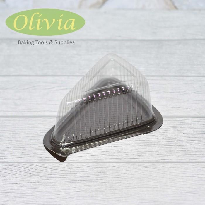 Box Mika Segitiga Mini / Wadah Kue Potong Plastik