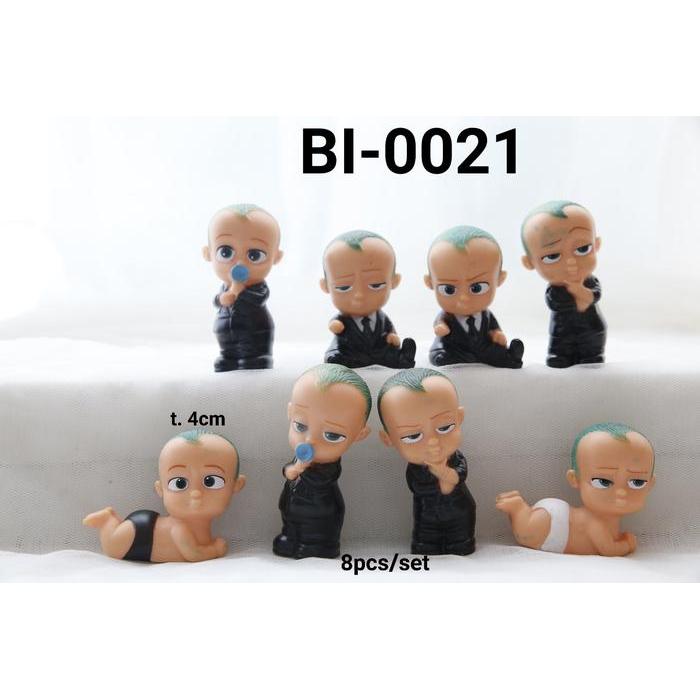 Bi-0021 Mainan cake topper figurine figurin karet baby boss