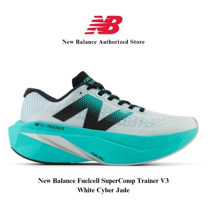 Sepatu NB New Balance FuelCell SuperComp Trainer V3 White Cyber Jade