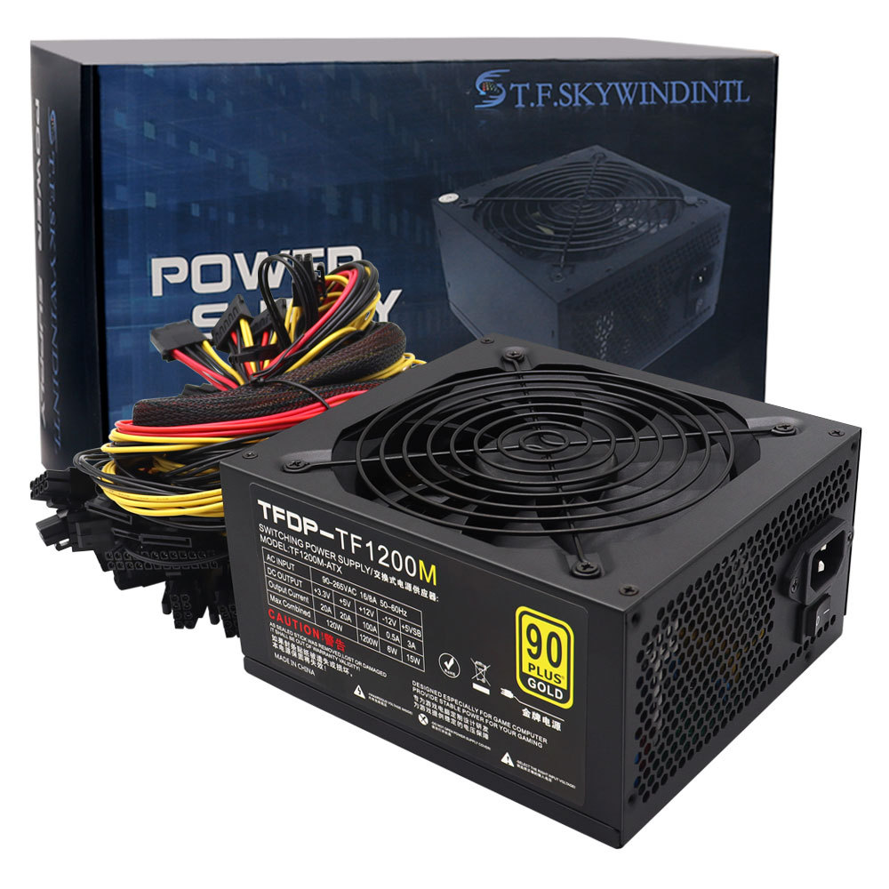 1200W PC Power Supply ATX Gaming Computer 80 Plus Standard 14cm Fan Power Supply For Gaming PC