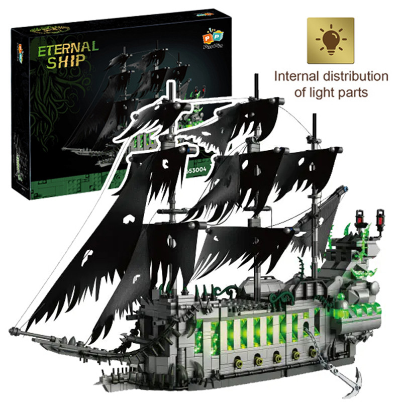1573PCS Creative Caribbean The Flying Dutchman Pirate Ship Building Blocks Assemble Mini Bricks Toys