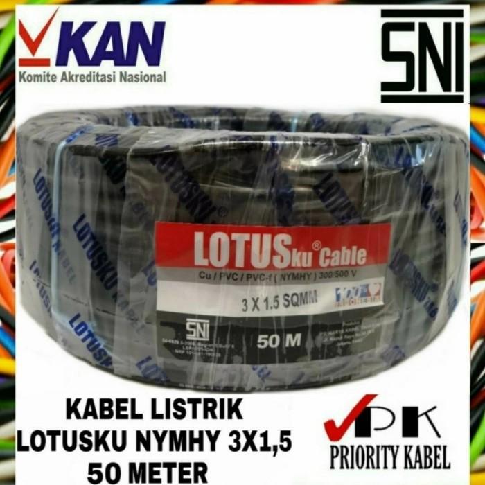 Kabel Listrik Serabut Lotusku Nymhy 3X1,5 3X1.5 50 Meter (50M) Lotus