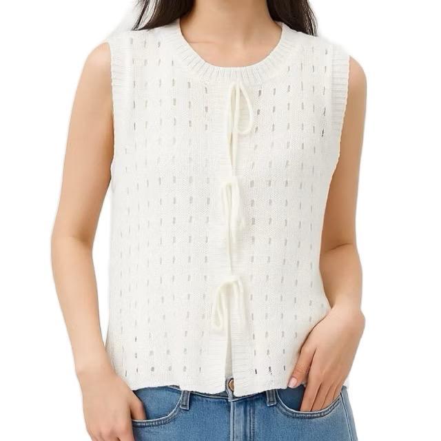 Outer Rompi Vest Rajut Premium Atasan Wanita Variasi Tali Pita Panjang Baju Knitwear