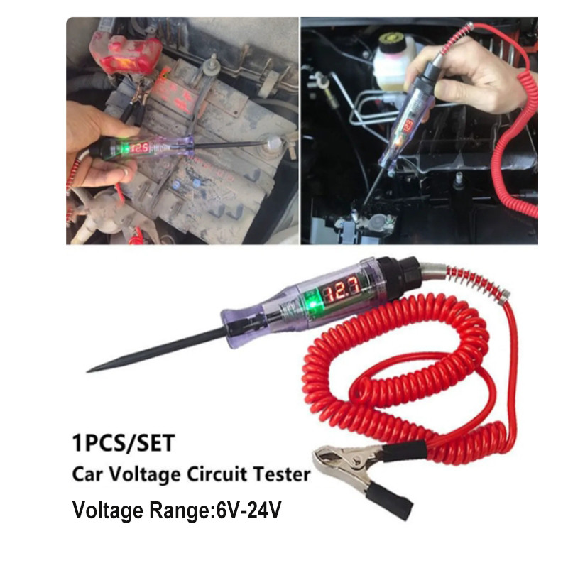 PROMO HARI INI  1pc Auto Circuit Tester Truck Voltage Tester Circuit DC 6V 12V 24V Probe Pen Light B