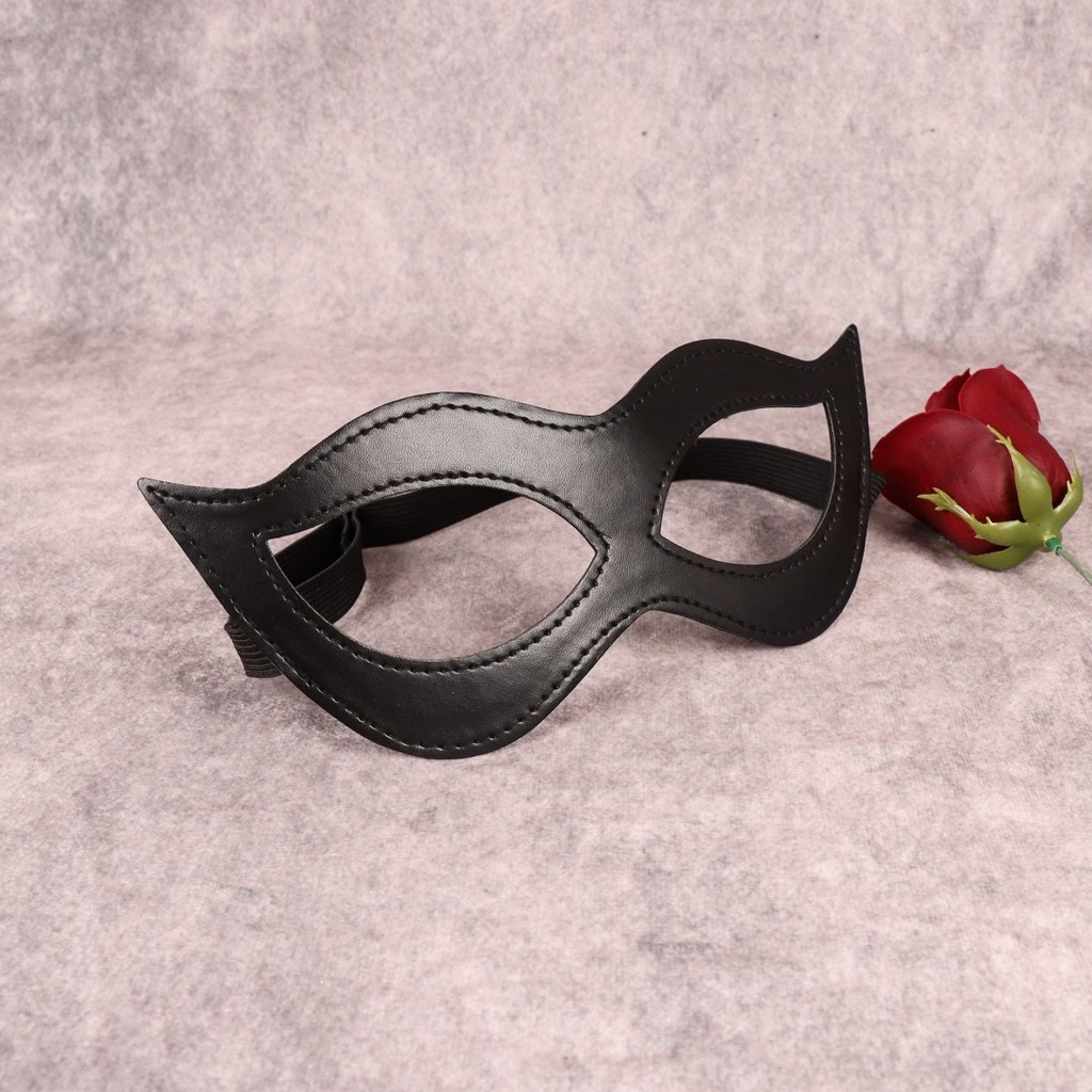 Goth PU Leather Costume Cosplay Half Face Mask Elastic Band Black Eye Mask Sexy Cosplay Masks