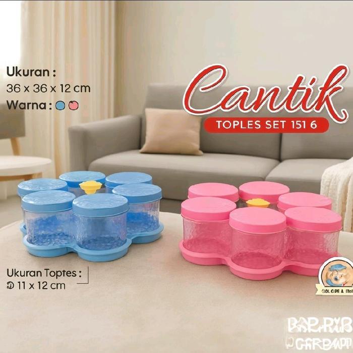 Tabitha Toples Cantik Set 6 Toples Kue Kering Toples Kue Lebaran Toples Lebaran Set