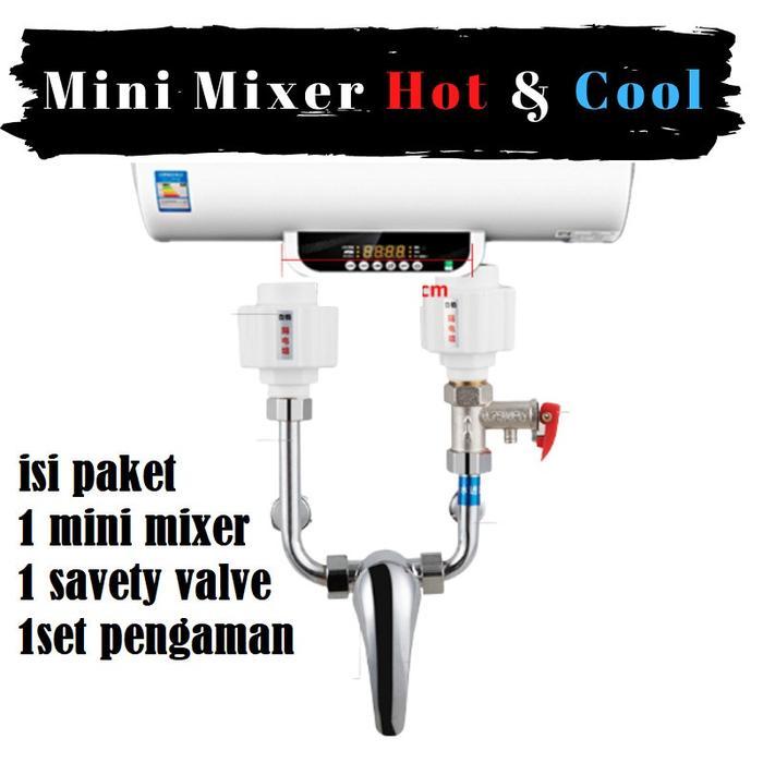 Kran mini mixer plus pengaman listrik / Kran Water heater instan tanpa bobok
